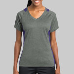 Women's Heather Colorblock Contender V Neck Tee